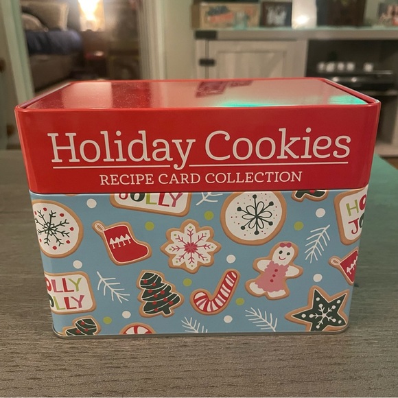NWOT Holiday Christmas Cookie Recipe Tin - Picture 1 of 4